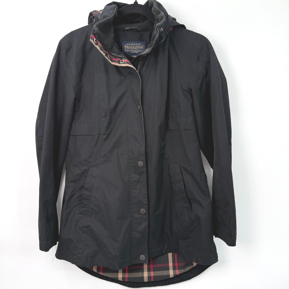 Pendleton Plaid Lined Hooded Rain Jacket Women S … - image 1